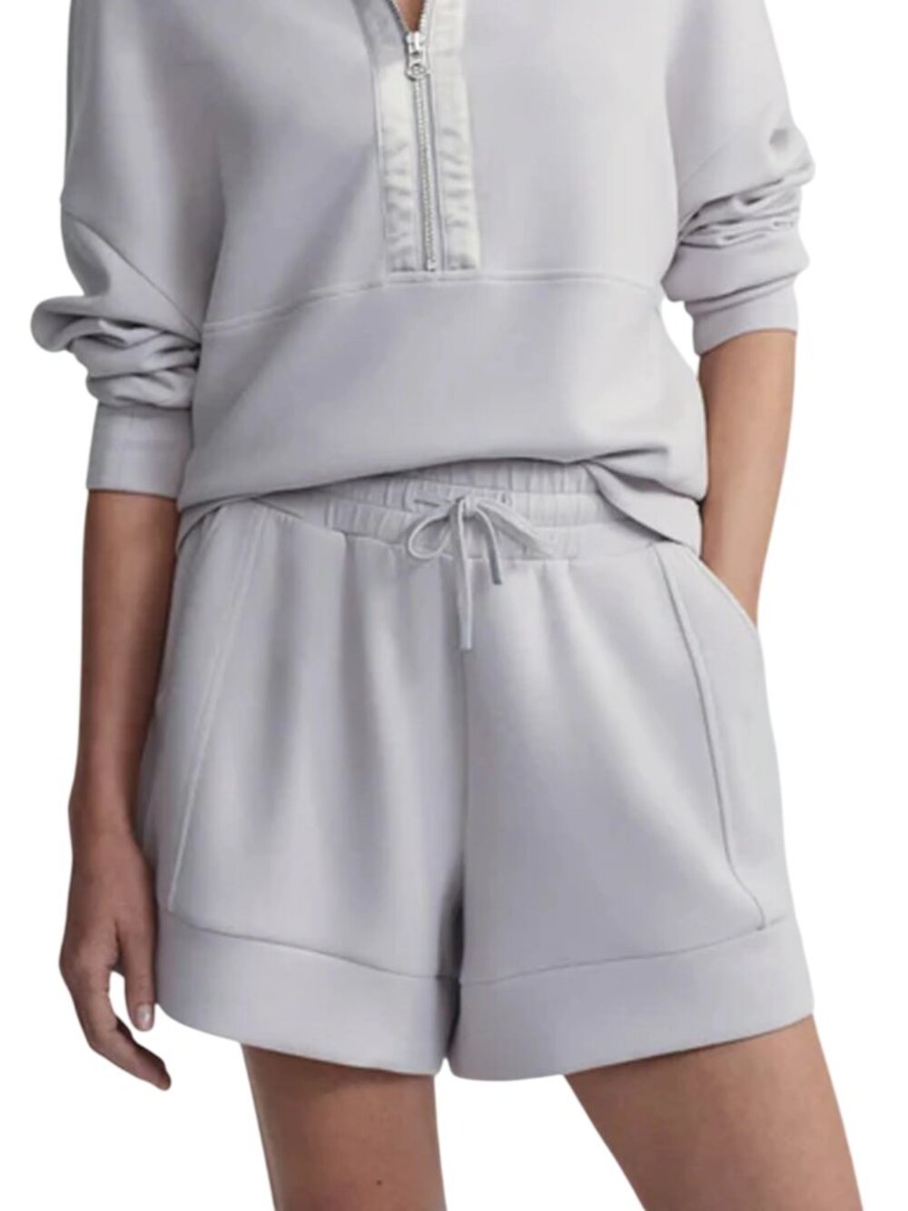 Varley Atrium High Rise Short in Vapour Blue size XXS pale blue DoubleSoft